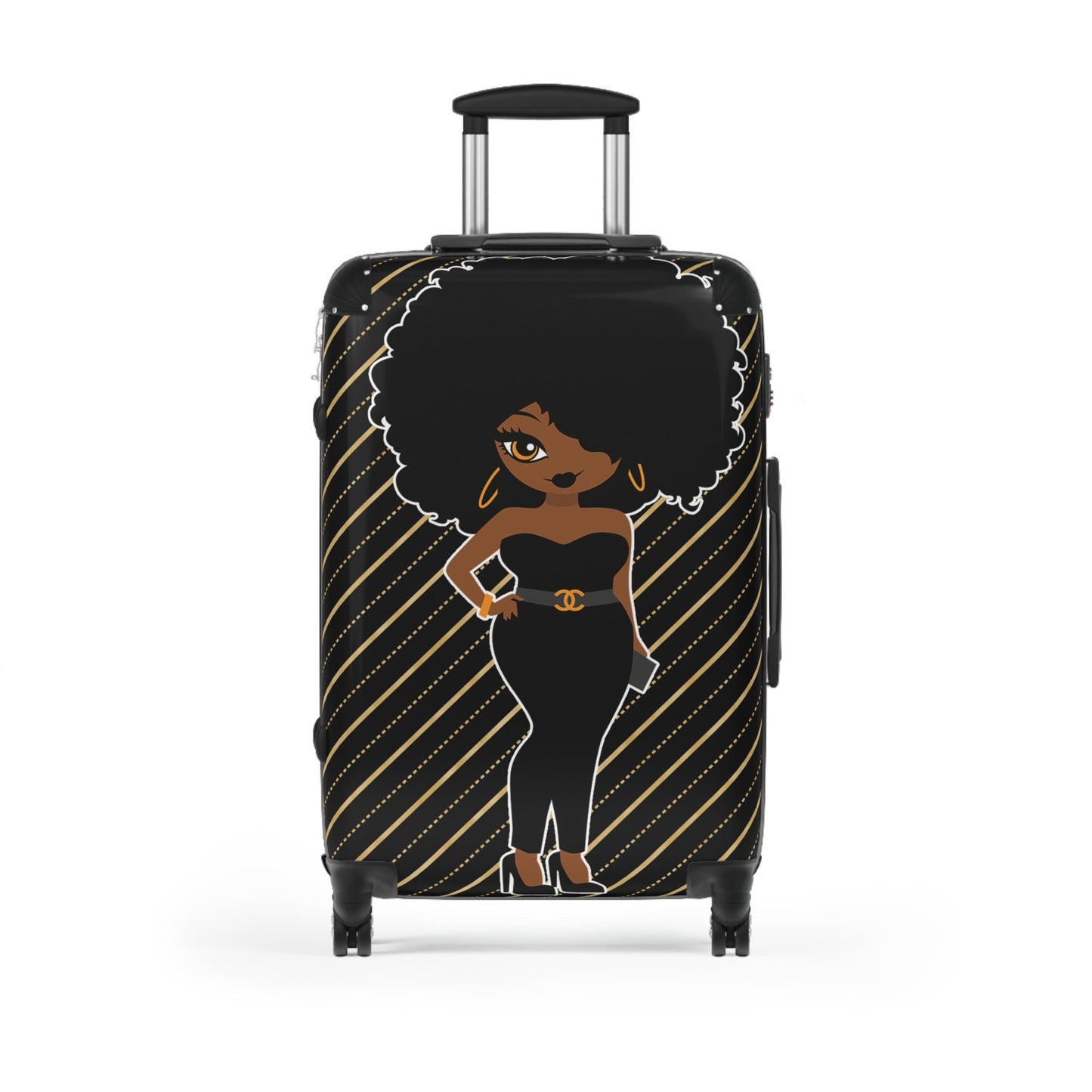 African American Woman Black Woman Rolling Suitcase Gift for Her Travel Gift Vacation Suitcase