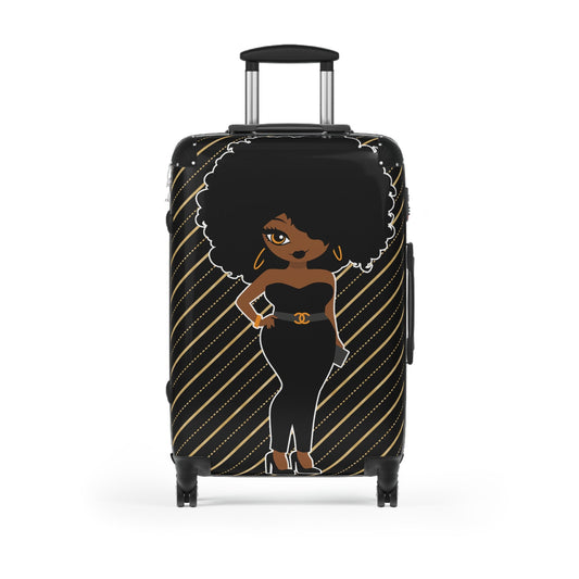 African American Woman Black Woman Rolling Suitcase Gift for Her Travel Gift Vacation Suitcase