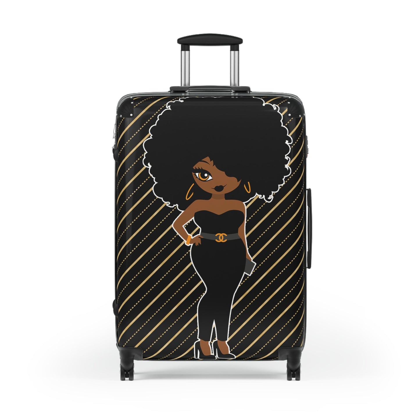 African American Woman Black Woman Rolling Suitcase Gift for Her Travel Gift Vacation Suitcase