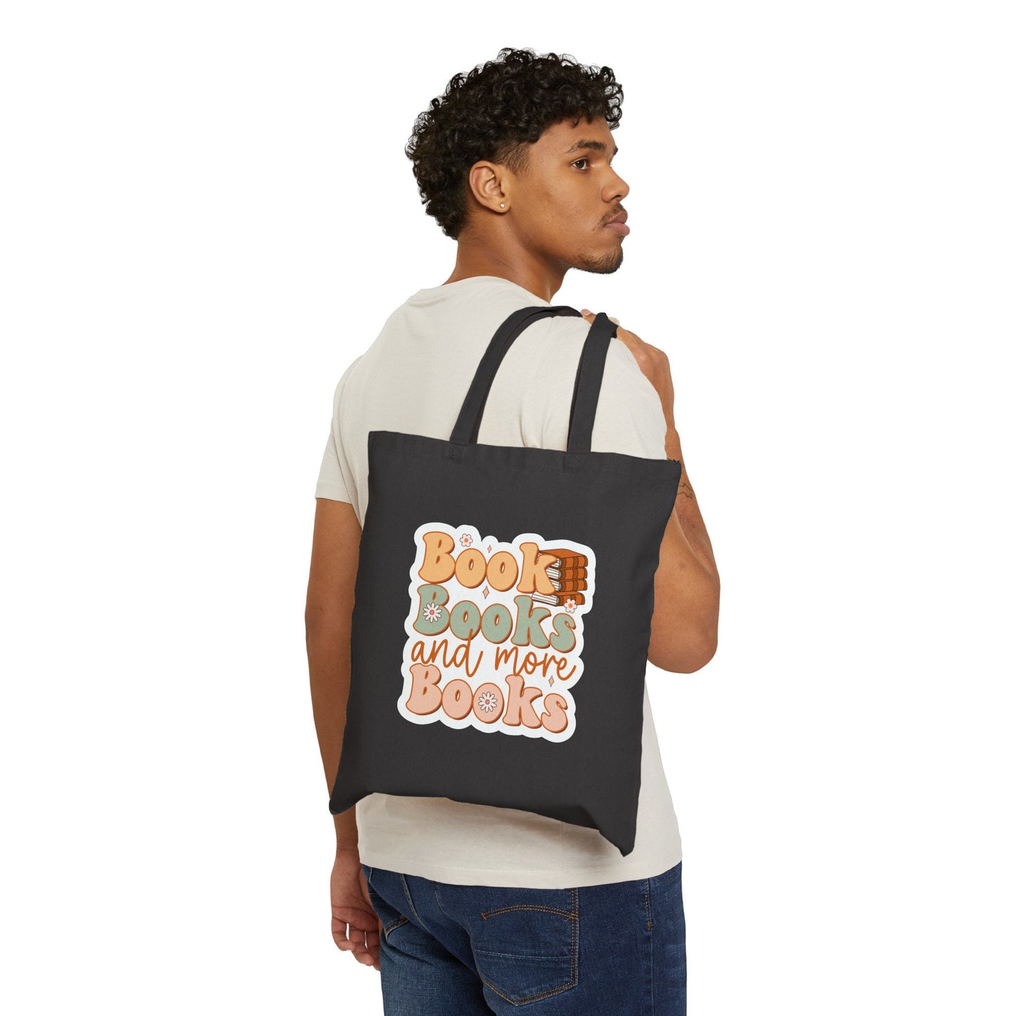 Books, Book, and More Books Power Reader Book Dragon Gift Cotton Canvas Tote Bag