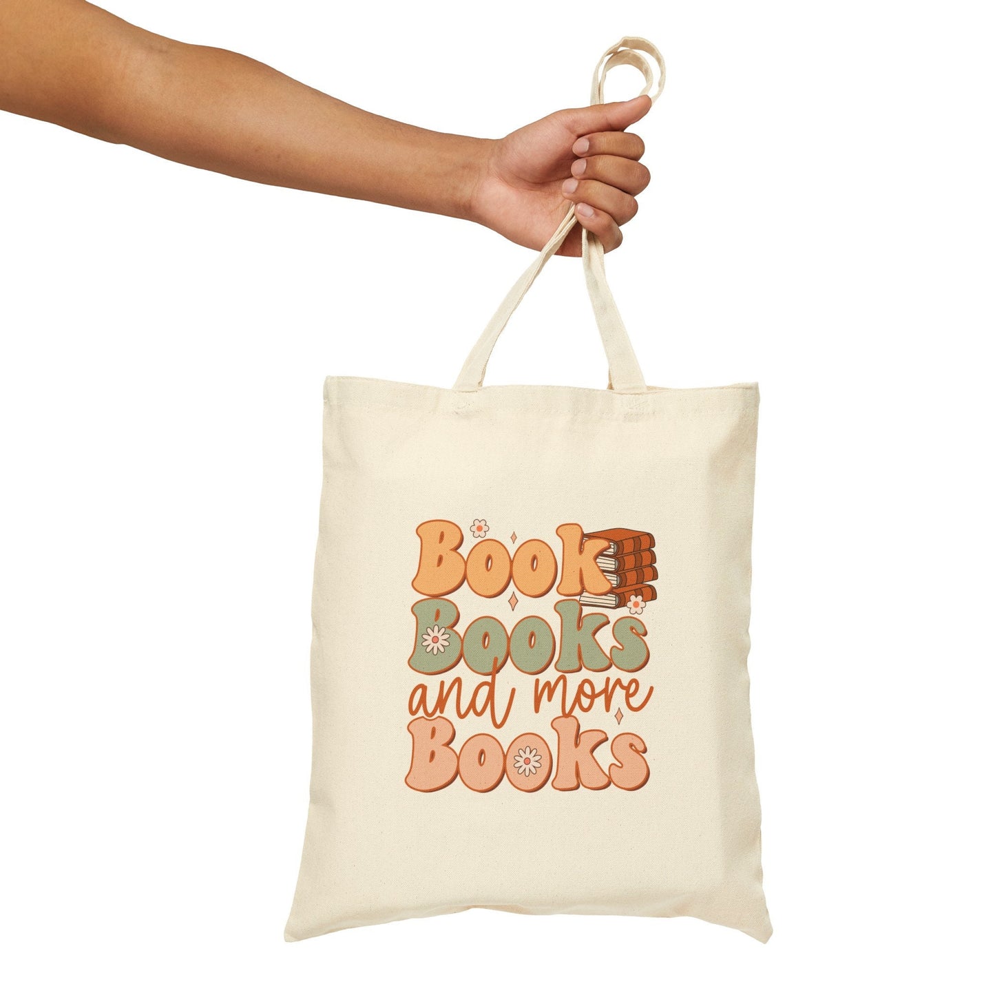 Books, Book, and More Books Power Reader Book Dragon Gift Cotton Canvas Tote Bag
