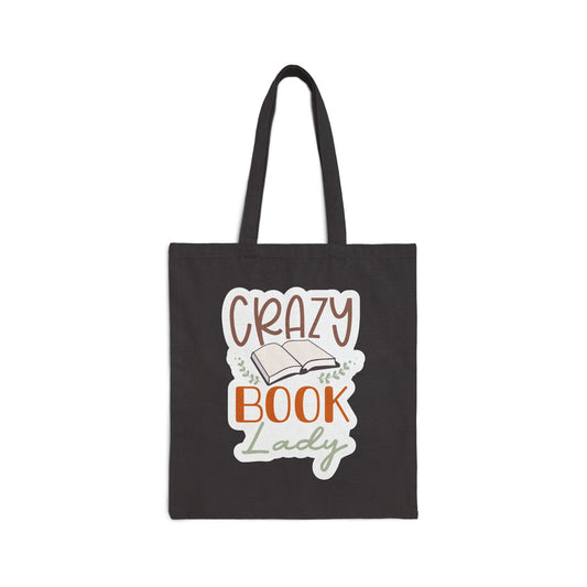 Crazy book lady gift for her power reader library tote book bag carry all tote power reader gift Cotton Canvas Tote Bag