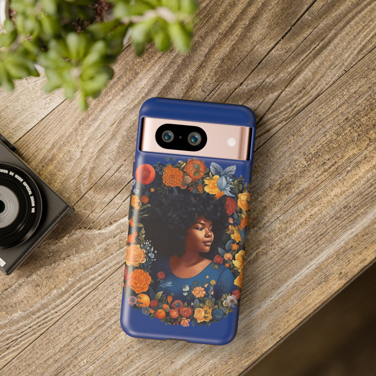 Google Pixel 8 Google Pixel 8 Pro Tough Cases African American Black Women in Flower Wreath Blue Green Orange