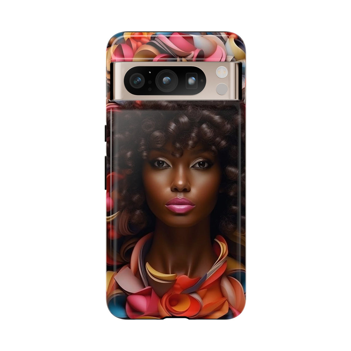 Google Pixel 8 Google Pixel 8 Pro Tough Cases African American Woman Black Women in Flowers Red Yellow Orange