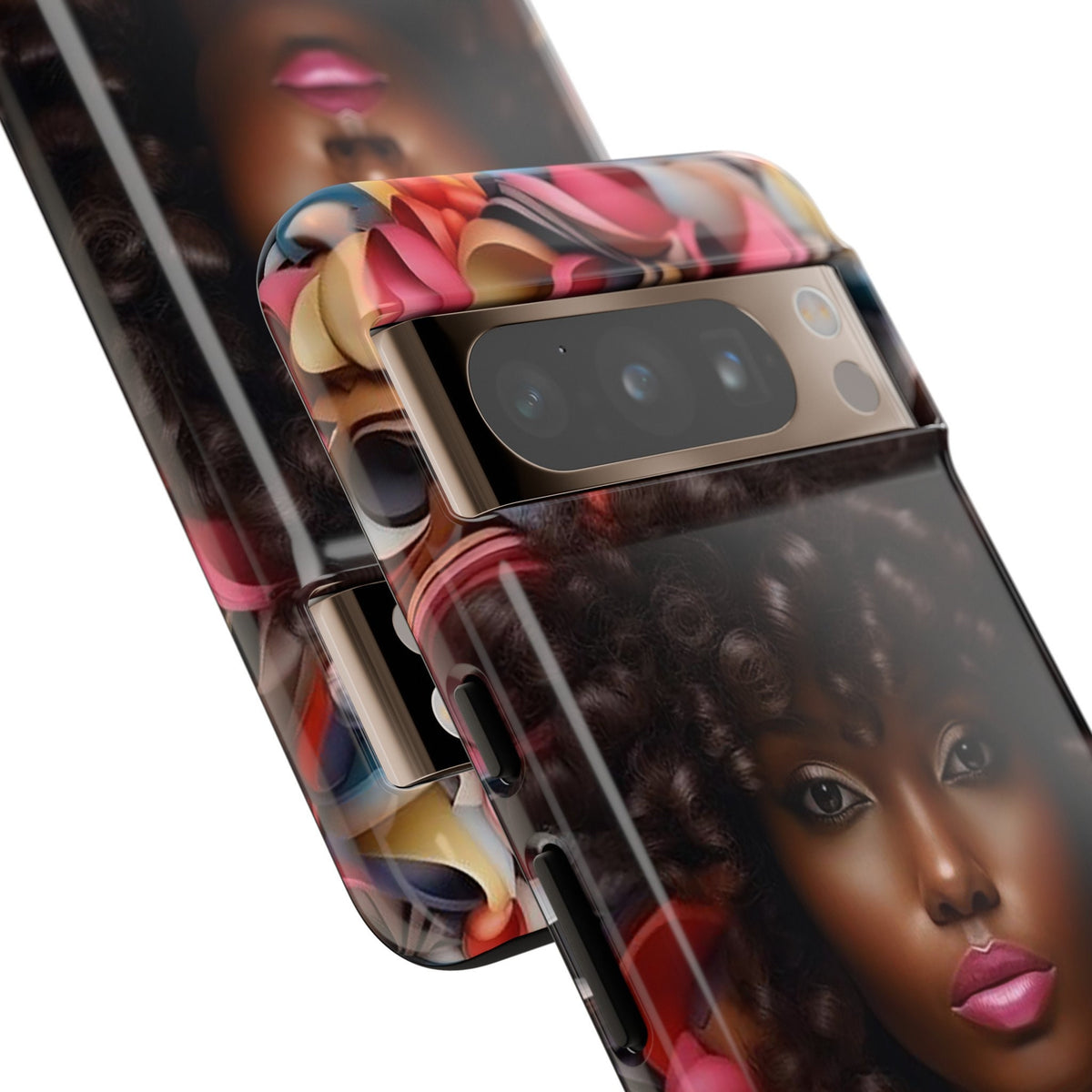 Google Pixel 8 Google Pixel 8 Pro Tough Cases African American Woman Black Women in Flowers Red Yellow Orange
