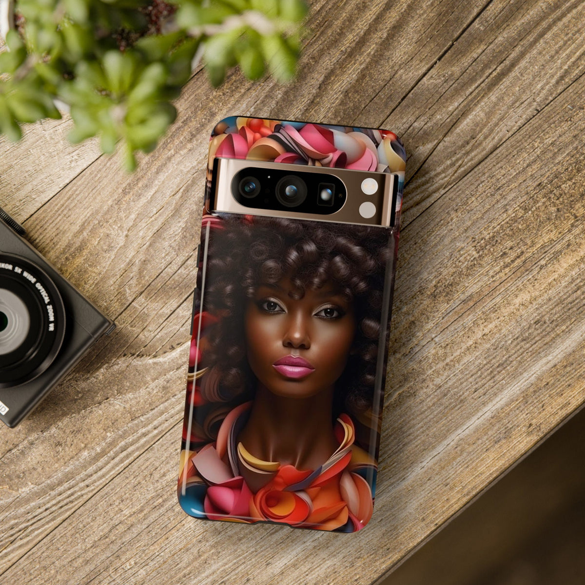 Google Pixel 8 Google Pixel 8 Pro Tough Cases African American Woman Black Women in Flowers Red Yellow Orange
