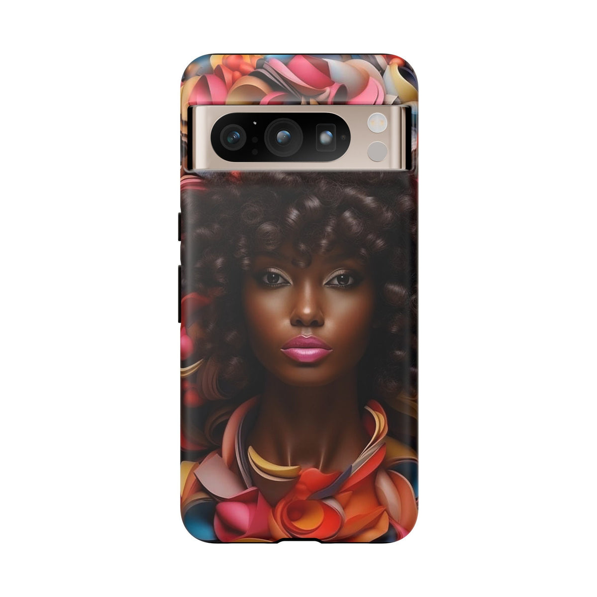 Google Pixel 8 Google Pixel 8 Pro Tough Cases African American Woman Black Women in Flowers Red Yellow Orange