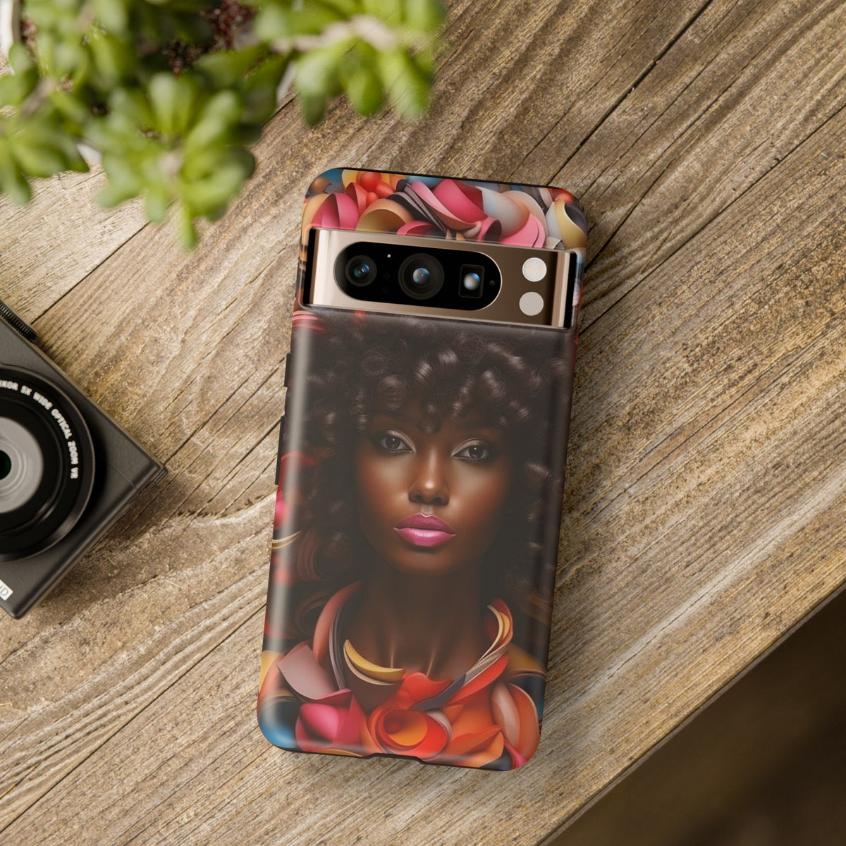 Google Pixel 8 Google Pixel 8 Pro Tough Cases African American Woman Black Women in Flowers Red Yellow Orange