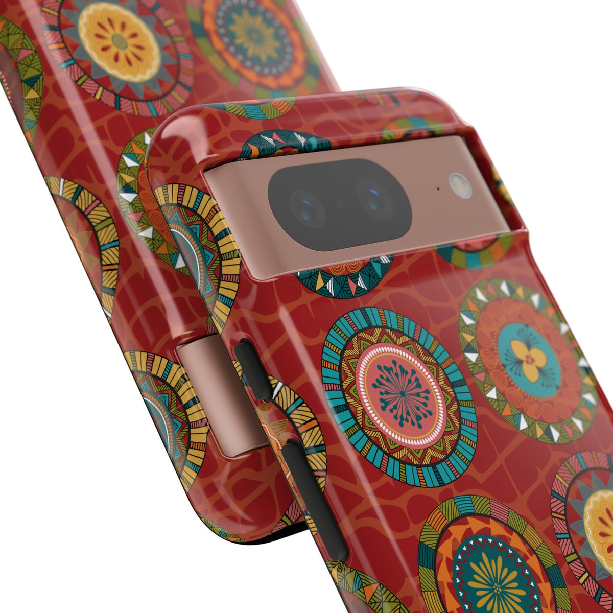 Google Pixel 8 Google Pixel 8 Pro Tough Cases Blue Coral Green Yellow Circles Round Colors