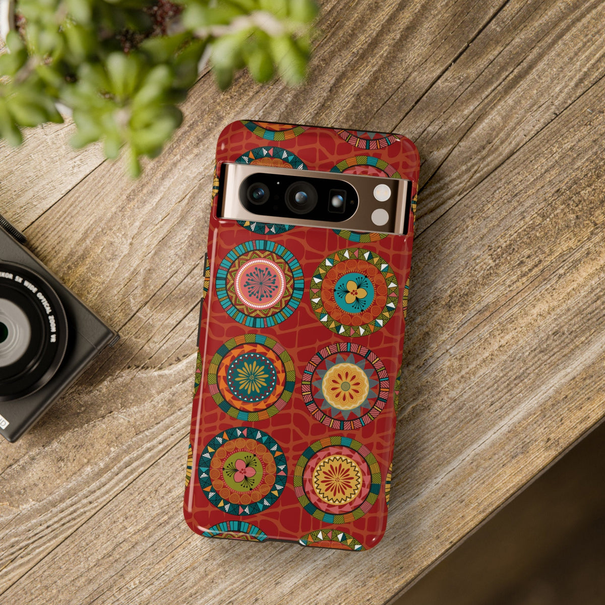 Google Pixel 8 Google Pixel 8 Pro Tough Cases Blue Coral Green Yellow Circles Round Colors