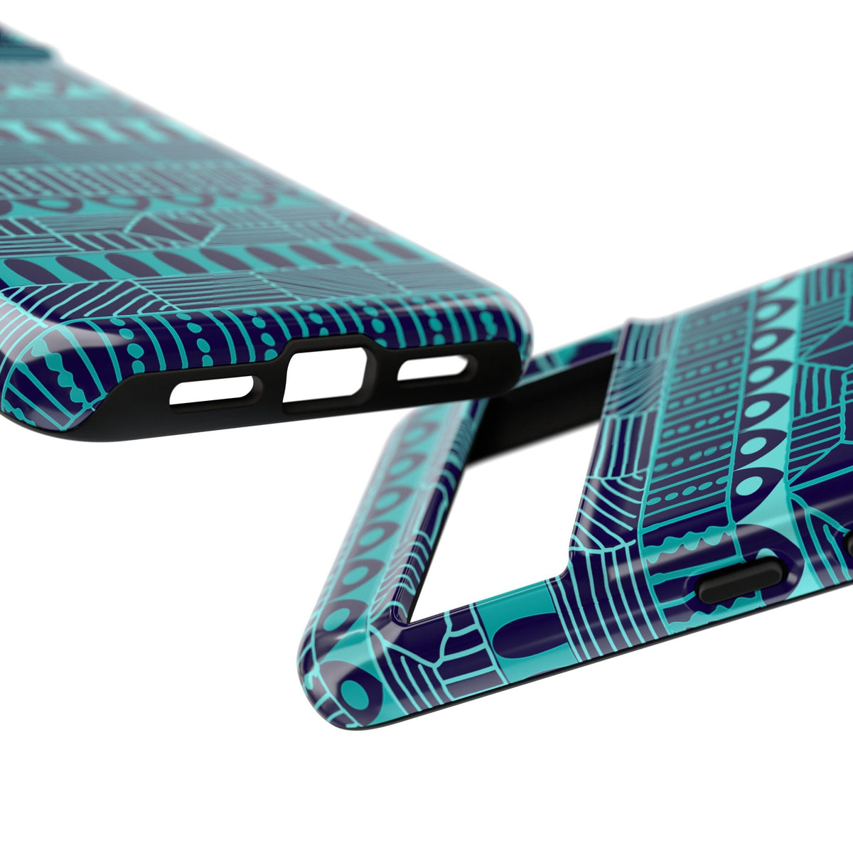 Google Pixel 8 Google Pixel 8 Pro Tough Cases Blue Navy Batik African Design Pattern Teal Light Blue