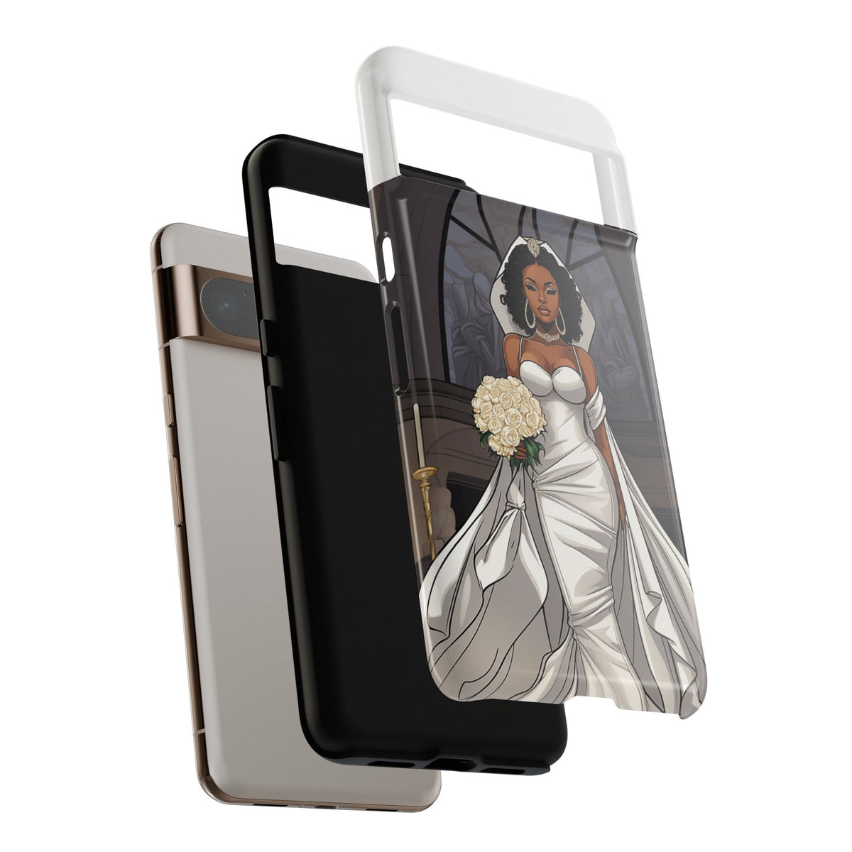 Google Pixel 8 Pro Google Pixel 8 Tough Cases African American Bride Black bride wedding Dress Wedding Gown