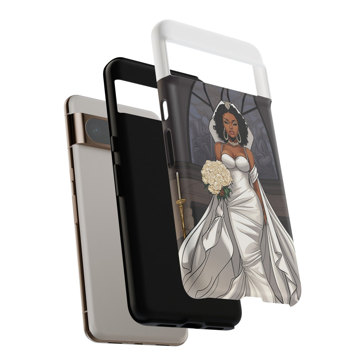 Google Pixel 8 Pro Google Pixel 8 Tough Cases African American Bride Black bride wedding Dress Wedding Gown
