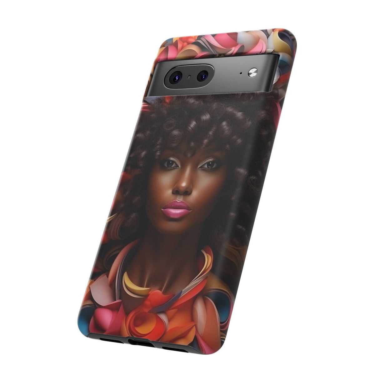 Google Pixel 7 Tough Cases African American Woman Black Women in Flowers Red Yellow Orange