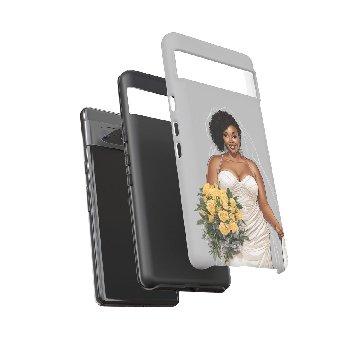 Google Pixel 7 Tough Cases African American Bride Black bride wedding Dress Wedding Gown