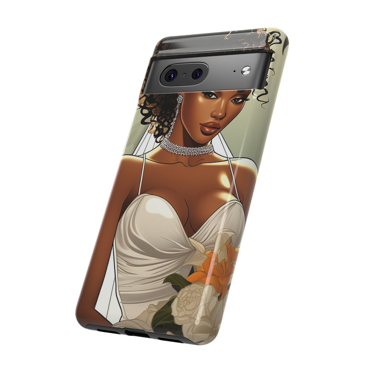 Google Pixel 7 Tough Cases African American Bride Black bride wedding Dress Wedding Gown