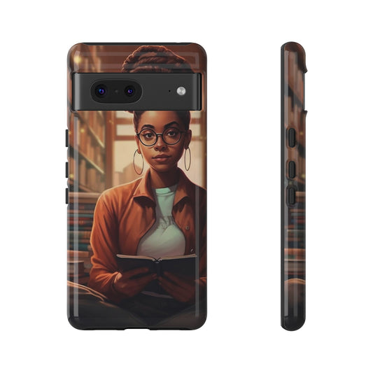 Google Pixel 7 Tough Cases African American Reader Woman Girl Book Dragon Power Reader
