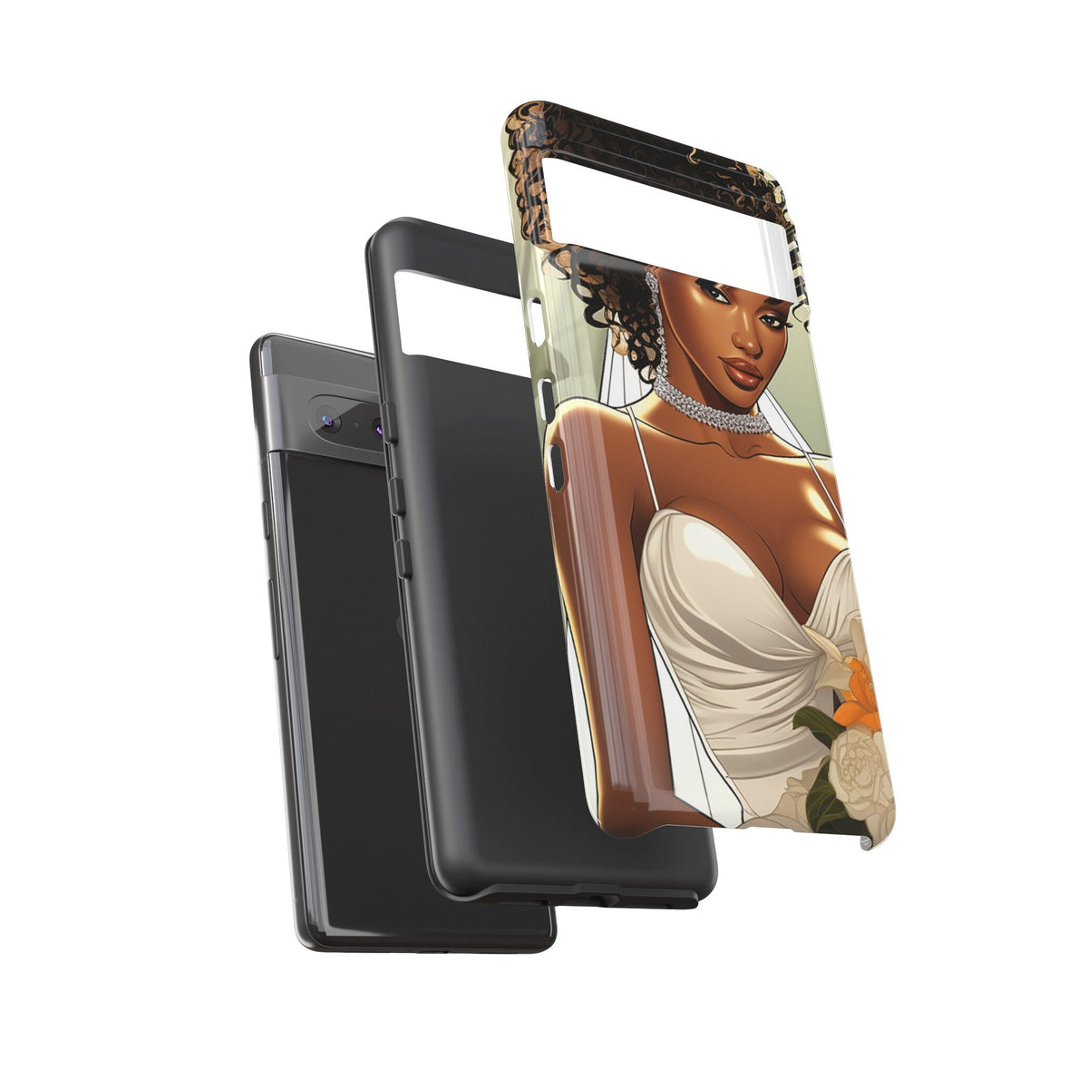 Google Pixel 7 Tough Cases African American Bride Black bride wedding Dress Wedding Gown