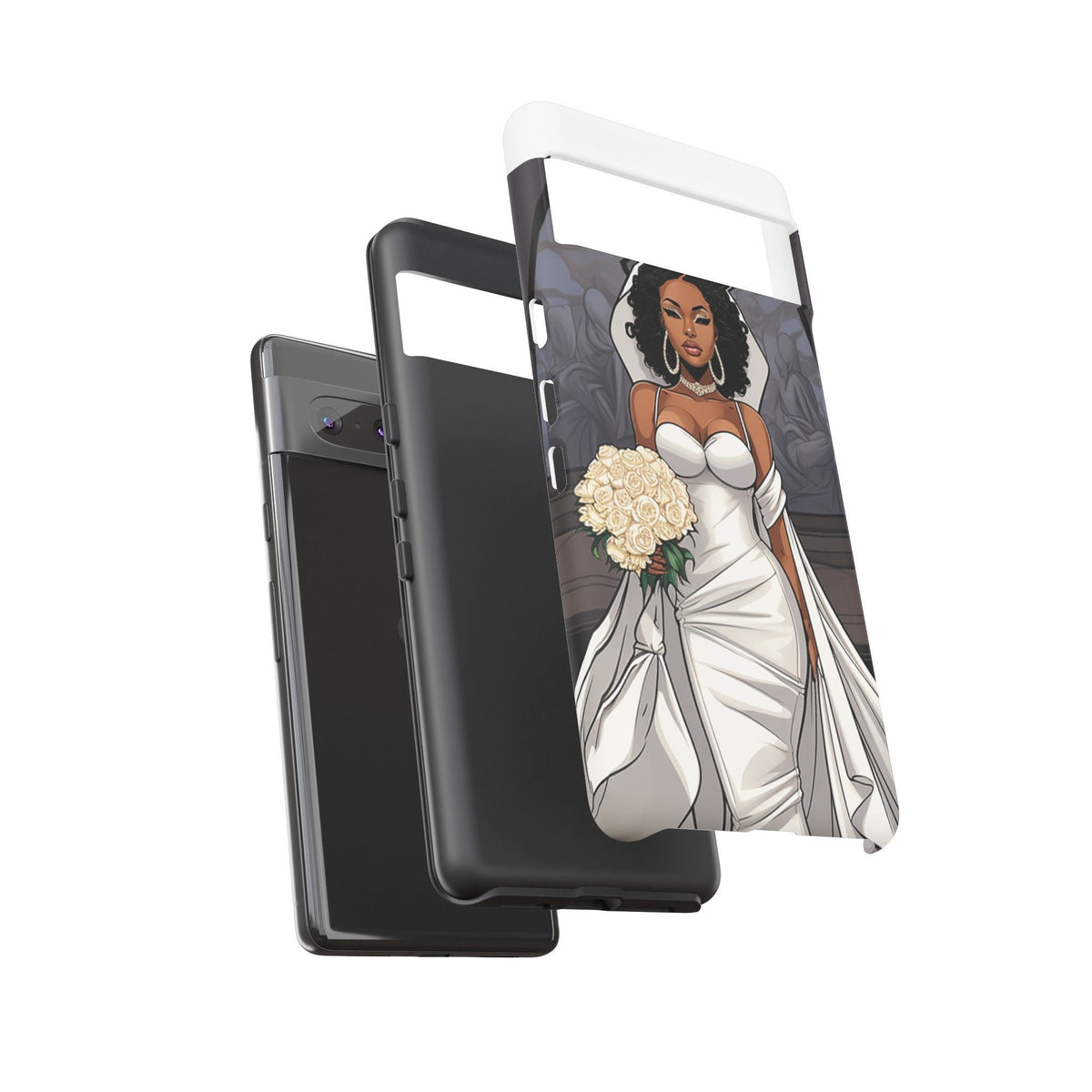 Google Pixel 7 Tough Cases African American Bride Black bride wedding Dress Wedding Gown