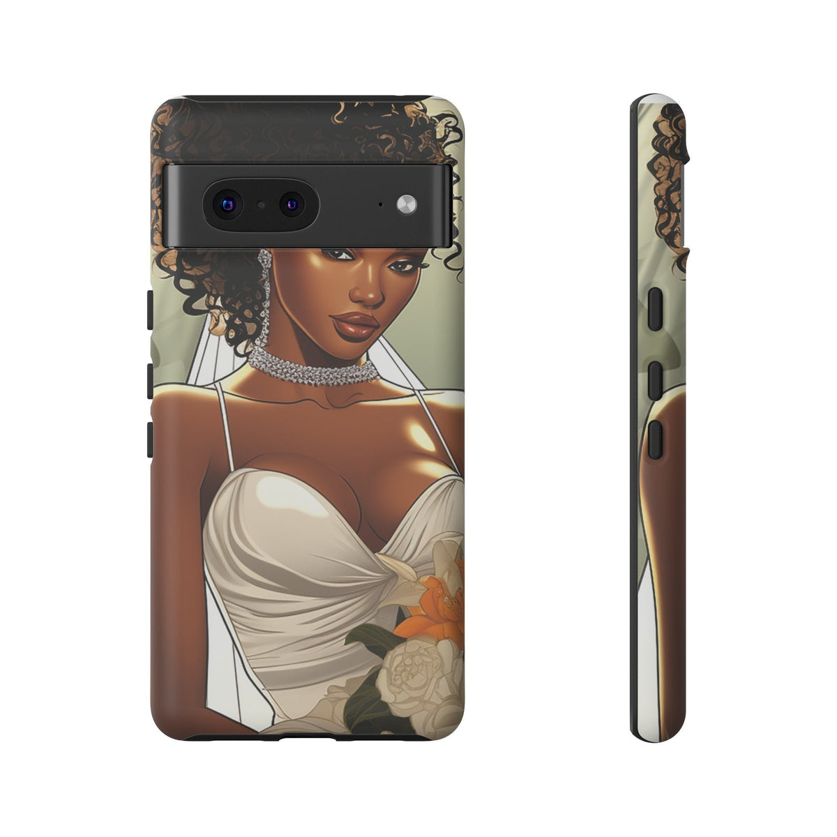 Google Pixel 7 Tough Cases African American Bride Black bride wedding Dress Wedding Gown