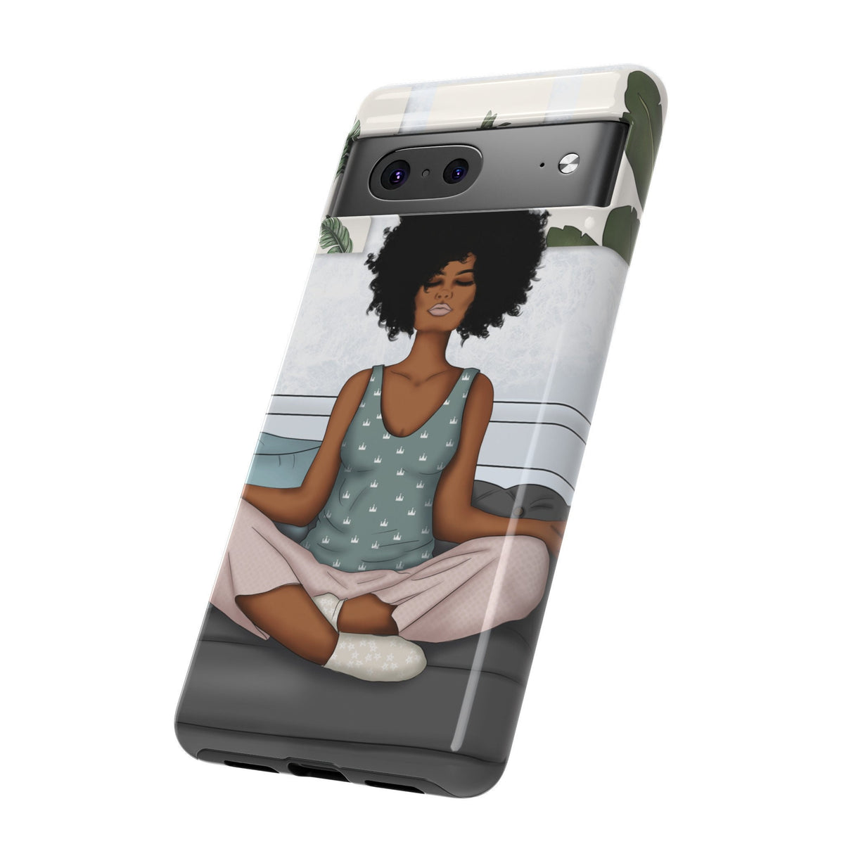 Google Pixel 7 Tough Cases African American Woman Black Woman Yoga Namaste Peace Joy