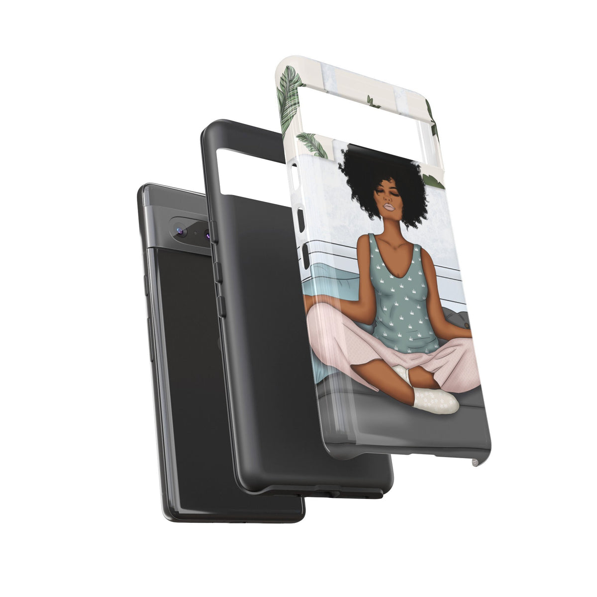 Google Pixel 7 Tough Cases African American Woman Black Woman Yoga Namaste Peace Joy