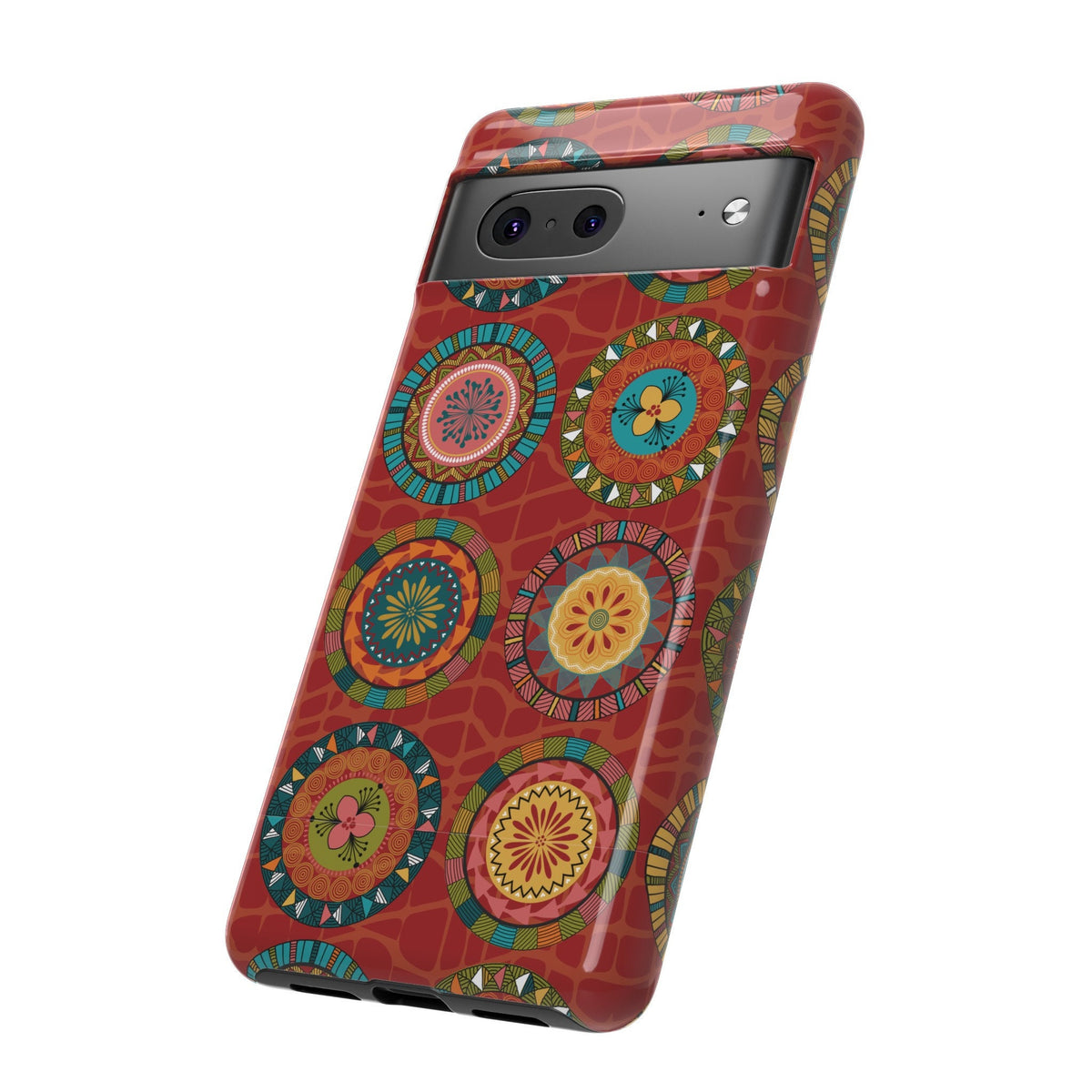Google Pixel 7 Tough Cases Blue Coral Green Yellow Circles Round Colors
