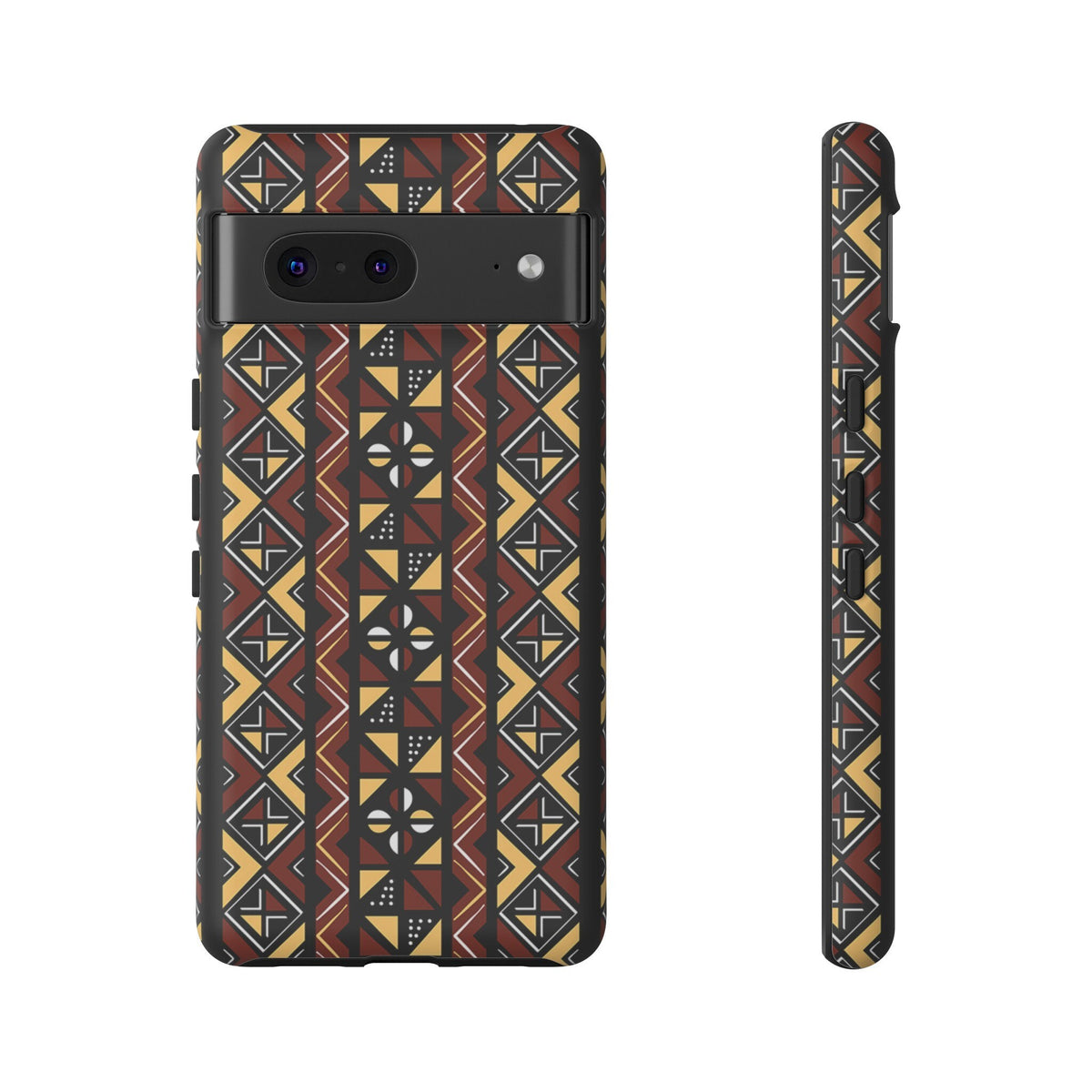 Google Pixel 7 Tough Cases Brown Black Yellow African Design Pattern