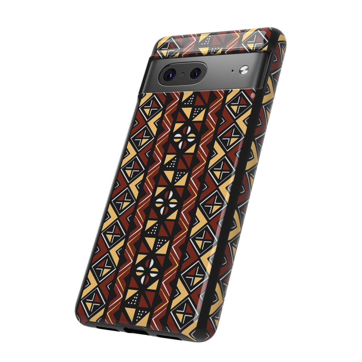 Google Pixel 7 Tough Cases Brown Black Yellow African Design Pattern