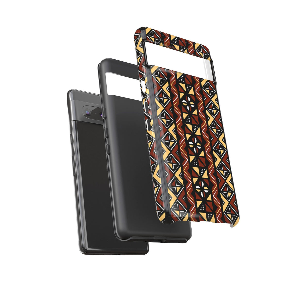 Google Pixel 7 Tough Cases Brown Black Yellow African Design Pattern
