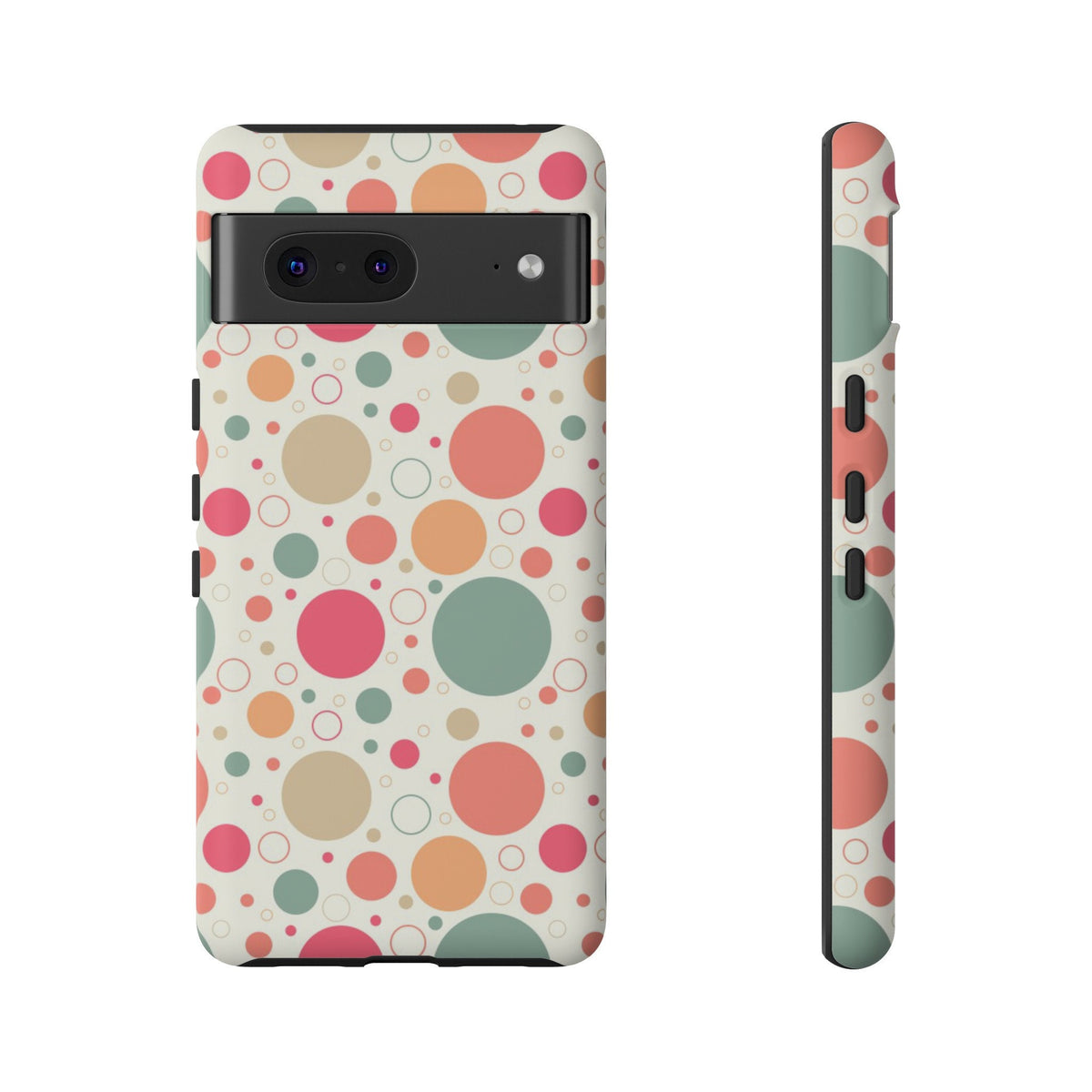Google Pixel 7 Tough Cases Bubbles Coral Green Yellow Circles Round Colors