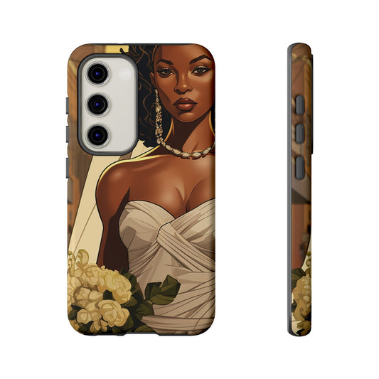 Samsung Galaxy S23 Samsung Galaxy S23 Plus Samsung Galaxy S23 Ultra Tough Case African American Bride Black bride wedding Dress Wedding Gown