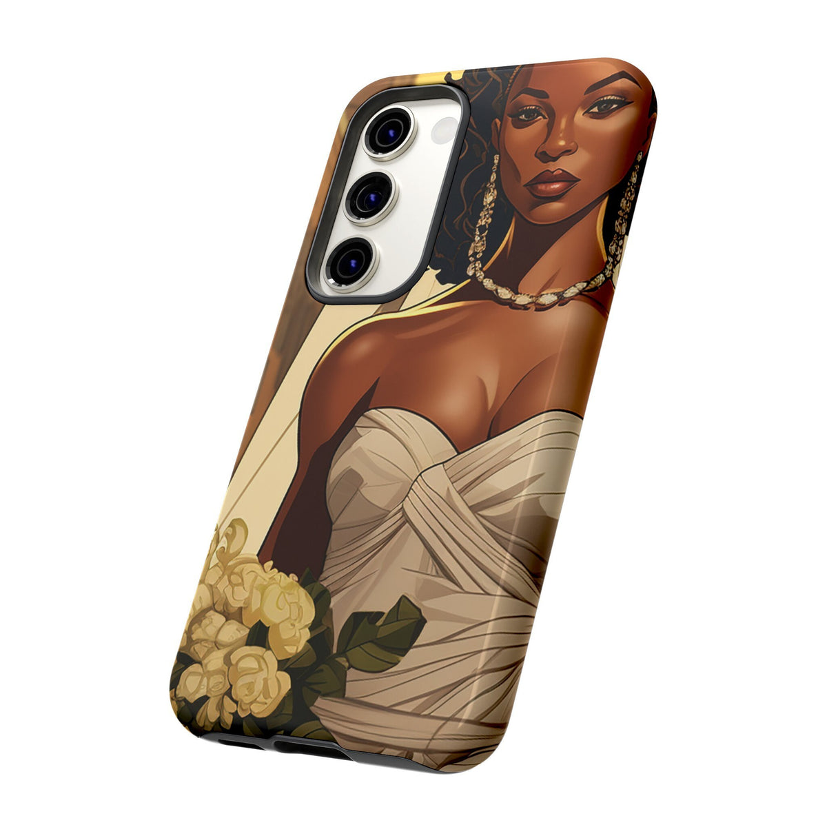 Samsung Galaxy S23 Samsung Galaxy S23 Plus Samsung Galaxy S23 Ultra Tough Case African American Bride Black bride wedding Dress Wedding Gown