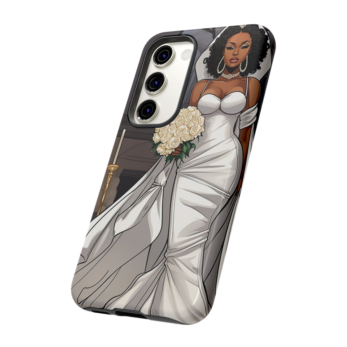 Samsung Galaxy S23 Samsung Galaxy S23 Plus Samsung Galaxy S23 Ultra Tough Case African American Bride Black bride wedding Dress Wedding Gown
