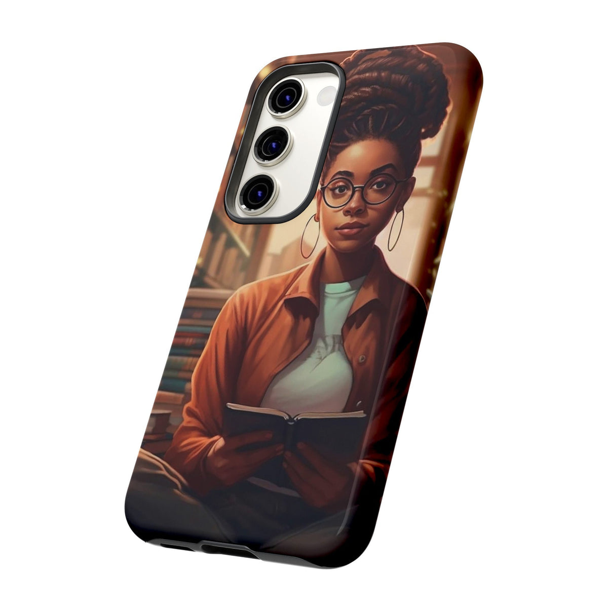 Samsung Galaxy S23 Samsung Galaxy S23 Plus Samsung Galaxy S23 Ultra Tough Cases African American Reader Woman Girl Book Dragon Power Reader