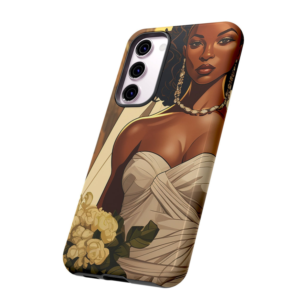 Samsung Galaxy S23 Samsung Galaxy S23 Plus Samsung Galaxy S23 Ultra Tough Case African American Bride Black bride wedding Dress Wedding Gown