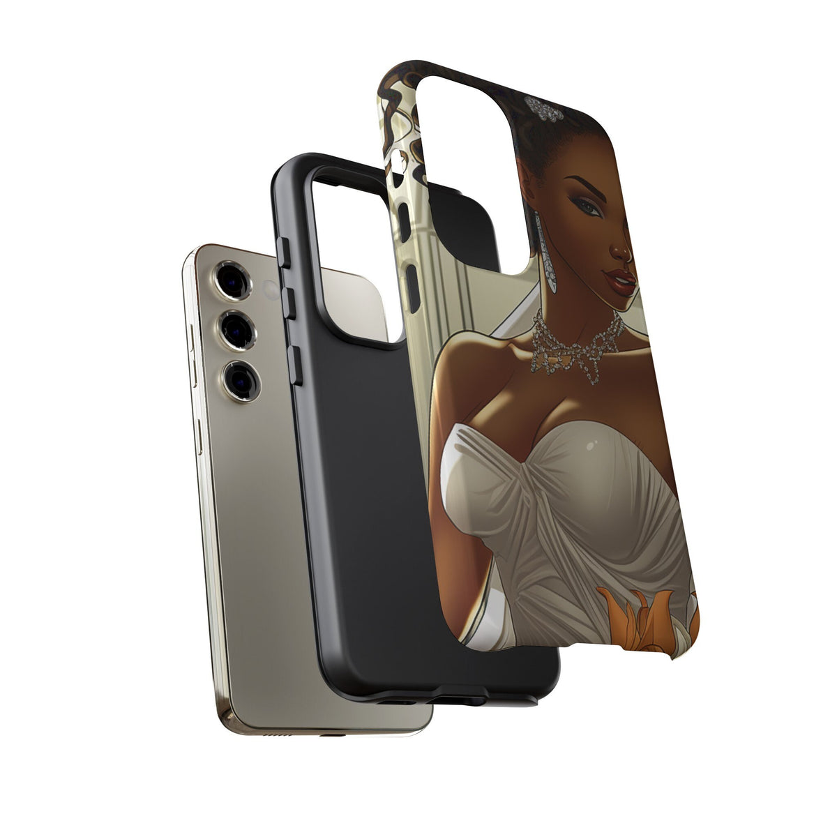 Samsung Galaxy S23 Samsung Galaxy S23 Plus Samsung Galaxy S23 Ultra Tough Case African American Bride Black bride wedding Dress Wedding Gown