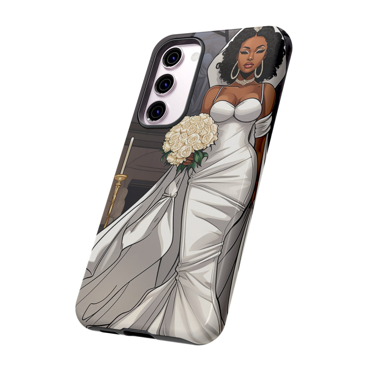 Samsung Galaxy S23 Samsung Galaxy S23 Plus Samsung Galaxy S23 Ultra Tough Case African American Bride Black bride wedding Dress Wedding Gown