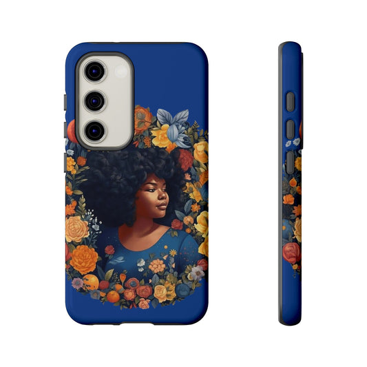 Samsung Galaxy S23 Samsung Galaxy S23 Plus Samsung Galaxy S23 Ultra Tough Case African American Black Women Flower Wreath Blue Green Orange
