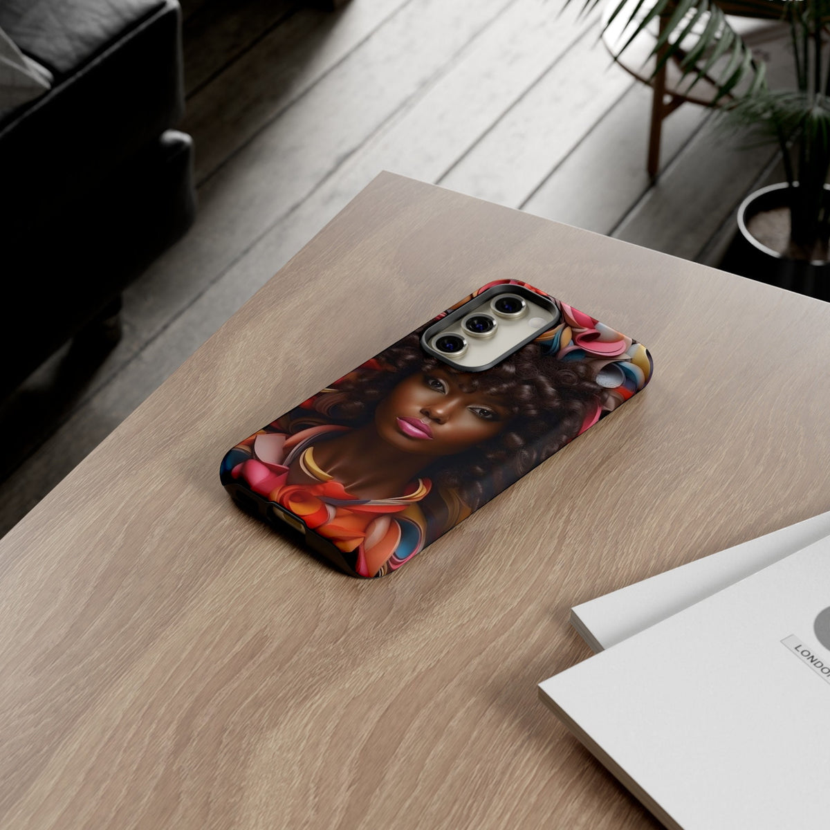 Samsung Galaxy S23 Samsung Galaxy S23 Plus Samsung Galaxy S23 Ultra Tough Case African American Woman Black Women Flowers Red Yellow Orange