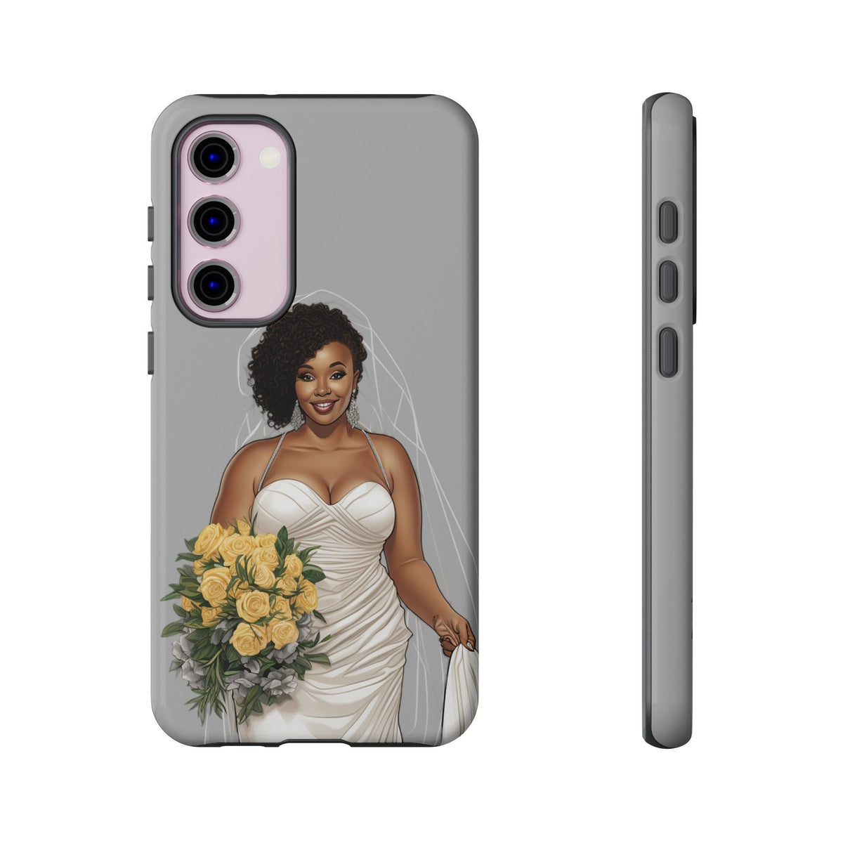 Samsung Galaxy S23 Samsung Galaxy S23 Plus Samsung Galaxy S23 Ultra Tough Case African American Bride Black bride wedding Dress Wedding Gown