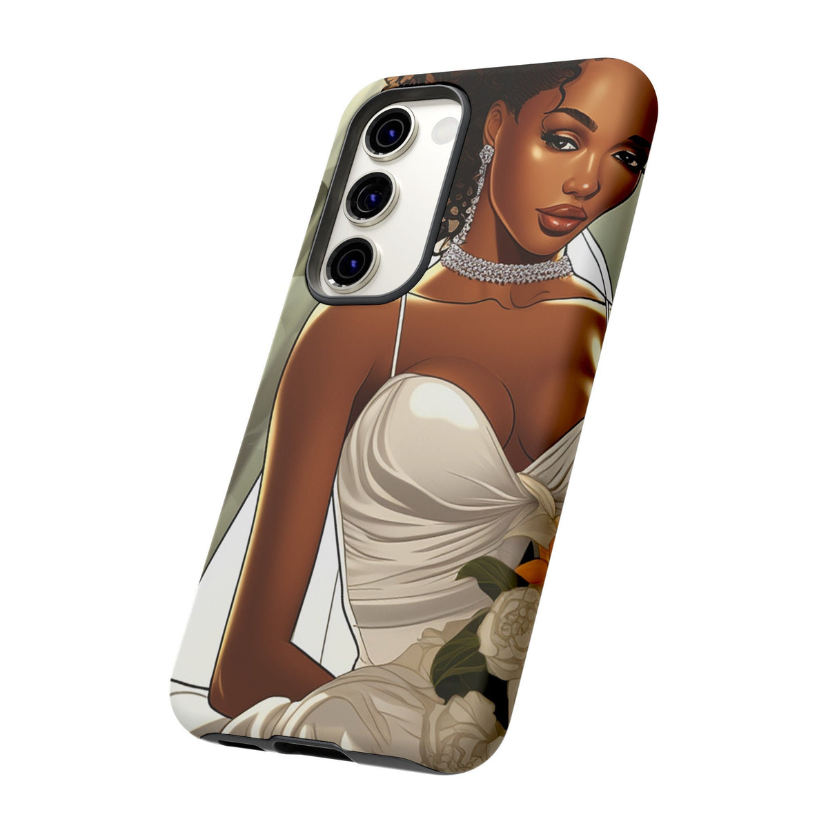 Samsung Galaxy S23 Samsung Galaxy S23 Plus Samsung Galaxy S23 Ultra Tough Case African American Bride Black bride wedding Dress Wedding Gown