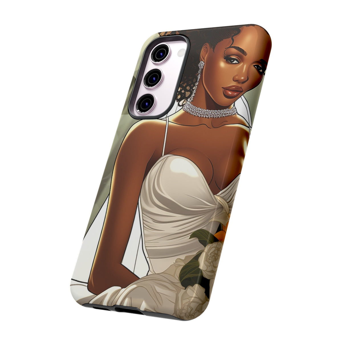 Samsung Galaxy S23 Samsung Galaxy S23 Plus Samsung Galaxy S23 Ultra Tough Case African American Bride Black bride wedding Dress Wedding Gown