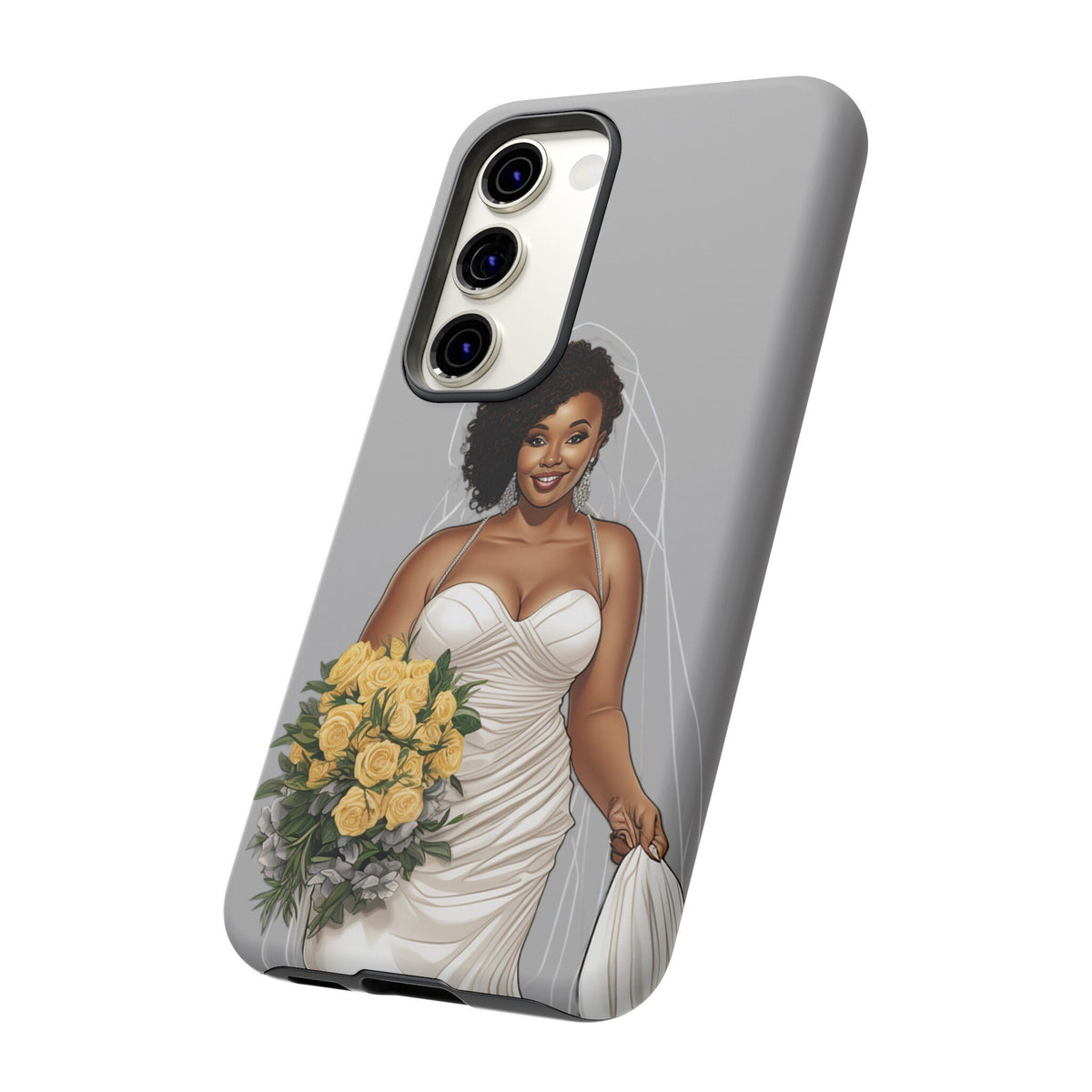 Samsung Galaxy S23 Samsung Galaxy S23 Plus Samsung Galaxy S23 Ultra Tough Case African American Bride Black bride wedding Dress Wedding Gown