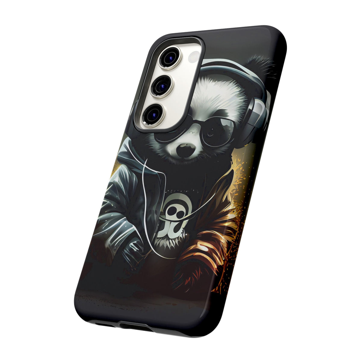 Samsung Galaxy S23 Samsung Galaxy S23 Plus Samsung Galaxy S23 Ultra Tough Case Black White Panda Headphones Audiophile Stereo headset bear