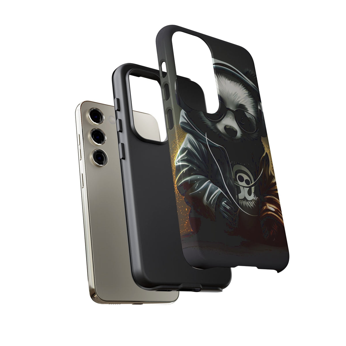 Samsung Galaxy S23 Samsung Galaxy S23 Plus Samsung Galaxy S23 Ultra Tough Case Black White Panda Headphones Audiophile Stereo headset bear