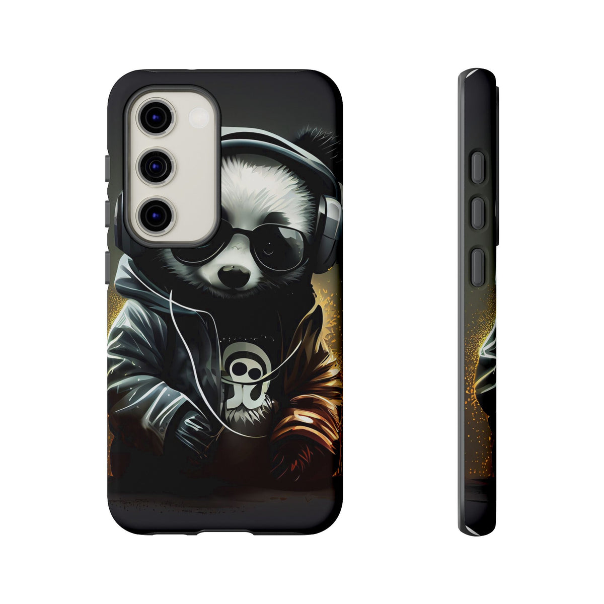 Samsung Galaxy S23 Samsung Galaxy S23 Plus Samsung Galaxy S23 Ultra Tough Case Black White Panda Headphones Audiophile Stereo headset bear