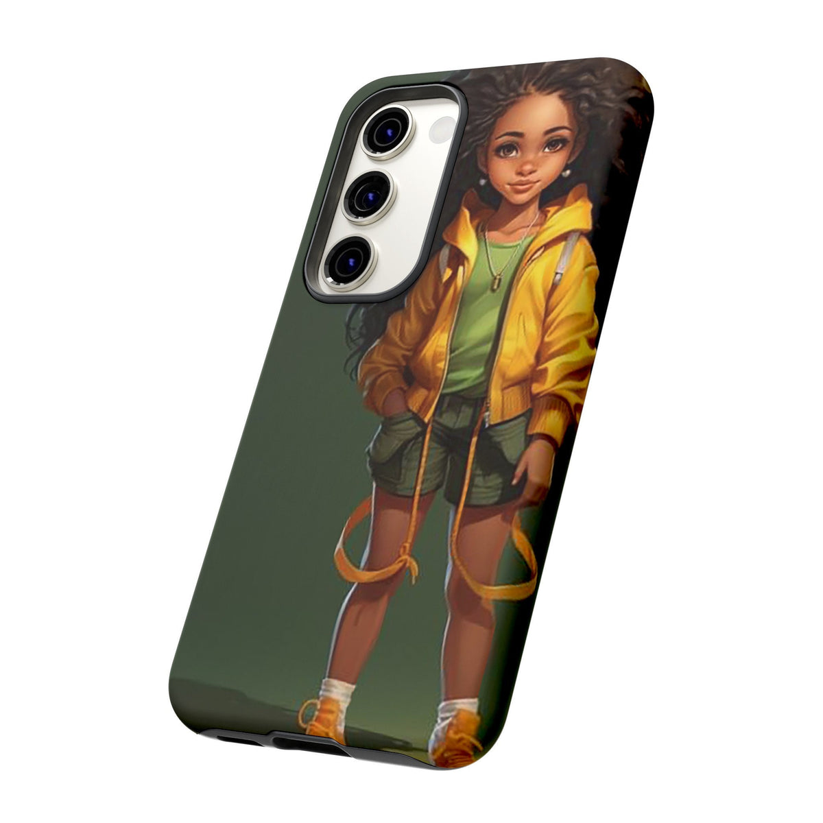 Samsung Galaxy S23 Samsung Galaxy S23 Plus Samsung Galaxy S23 Ultra Tough Case African American Woman Black Yellow Hoodie Yellow Sweatshirt
