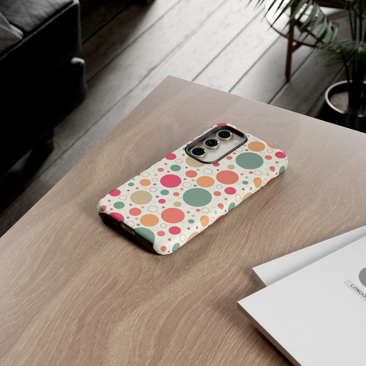 Samsung Galaxy S23 Samsung Galaxy S23 Plus Samsung Galaxy S23 Ultra Tough Cases Bubbles Coral Green Yellow Circles Round Colors