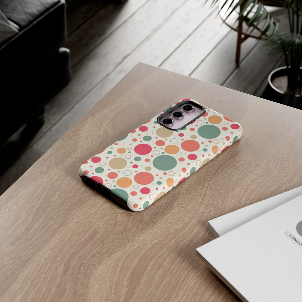 Samsung Galaxy S23 Samsung Galaxy S23 Plus Samsung Galaxy S23 Ultra Tough Cases Bubbles Coral Green Yellow Circles Round Colors
